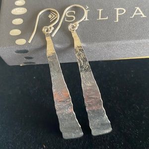 Silpada 'Winding River" Curved Drop Earrings in Textured Sterling Silver